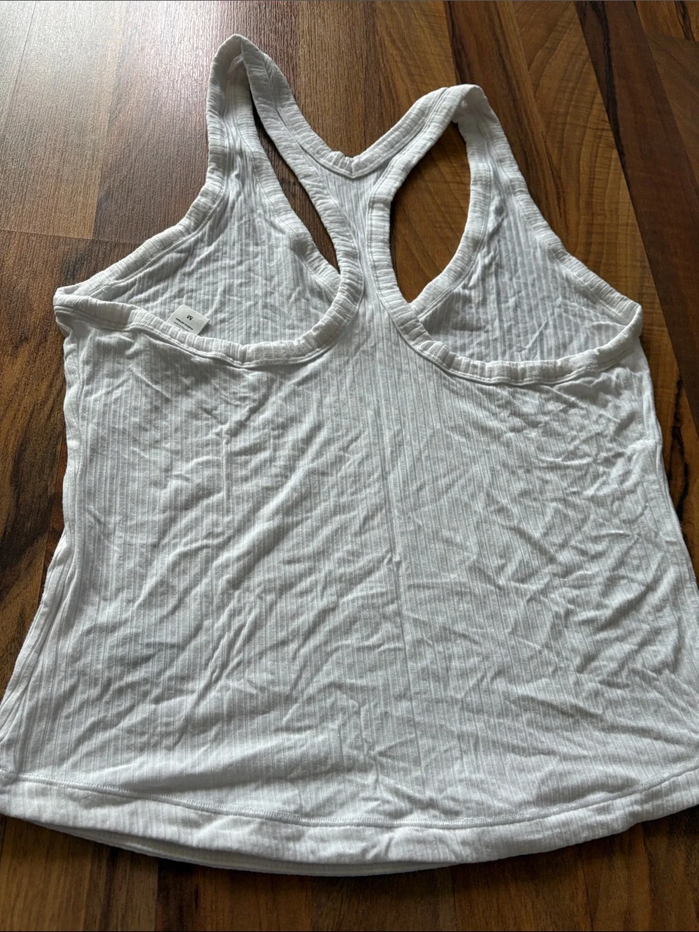 Athleta White Ribbed Racerback Tank Size M - Picture 5 of 8